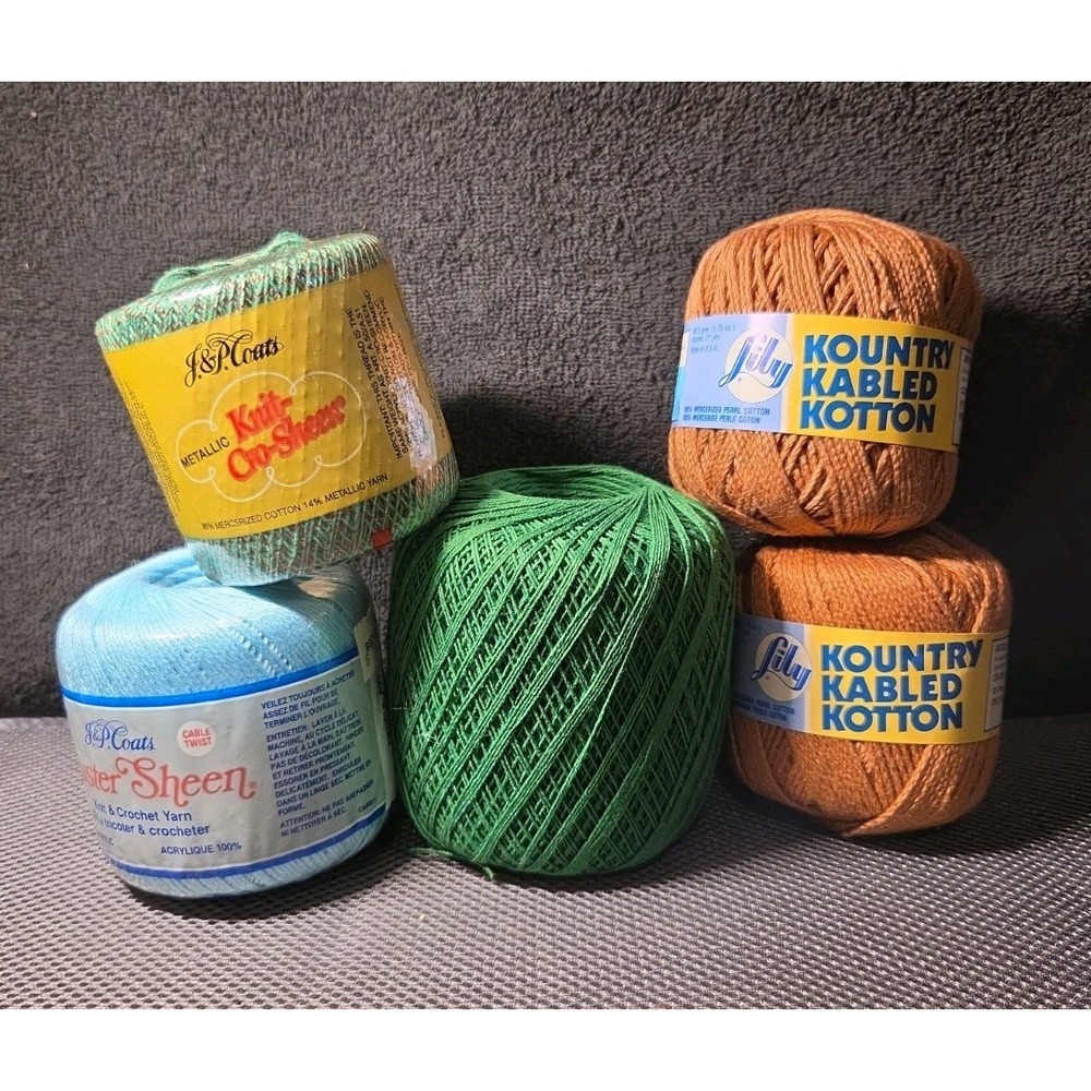 Lot Of 5 Misc Knit & Crochet Yarn